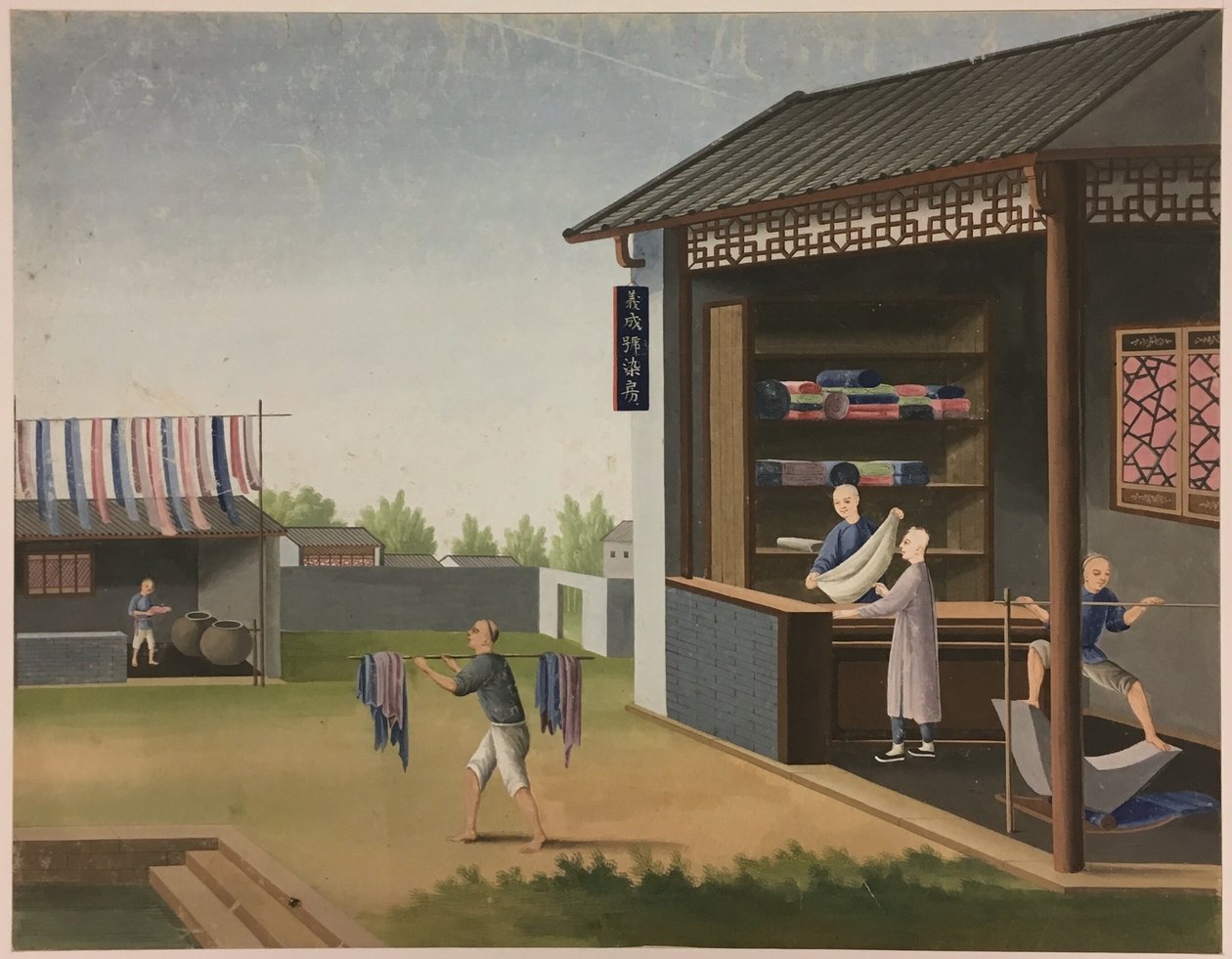 Hilado de tela, Preparación de las hojas de té, Preparación de la seda de Unknown artist