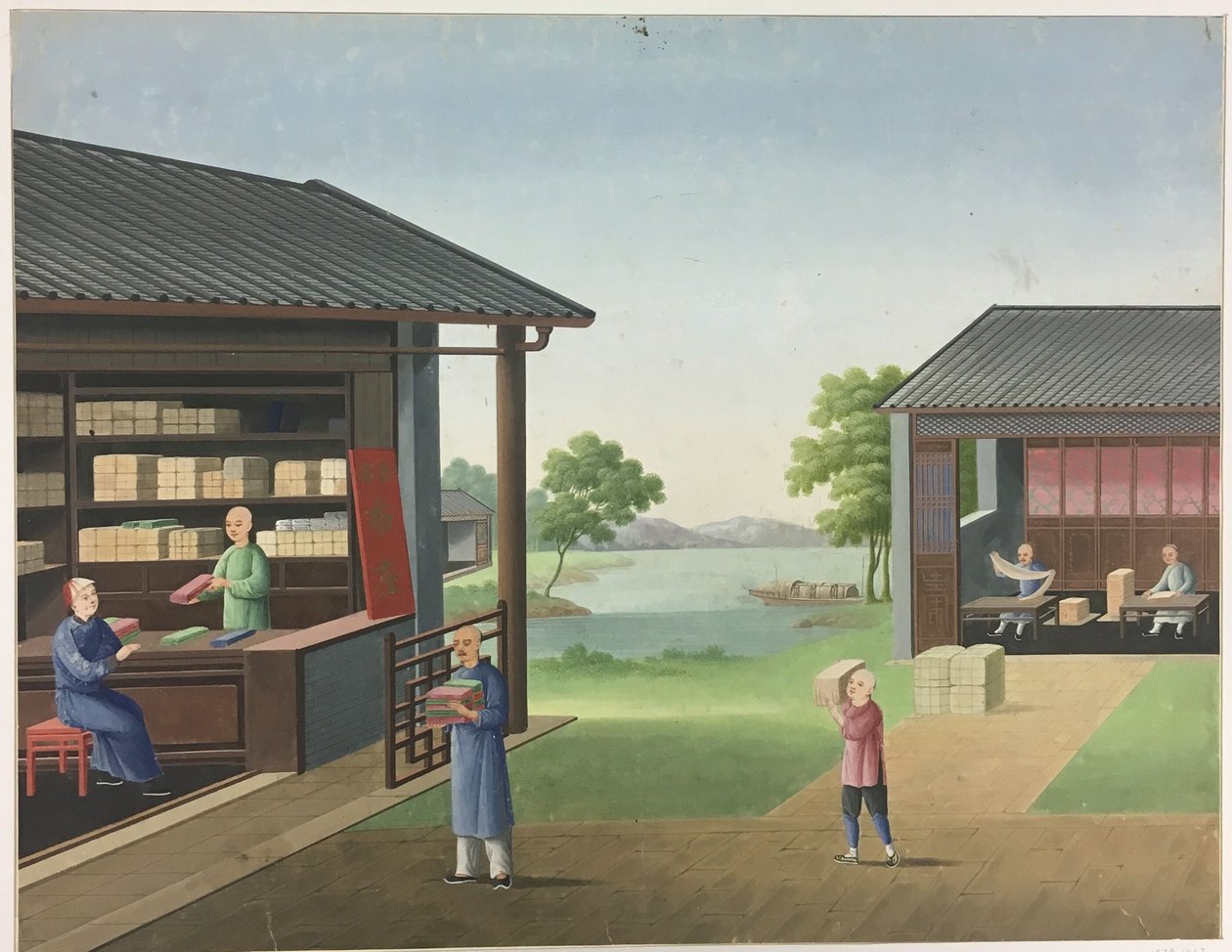 Hilado de tela, Preparación de las hojas de té, Preparación de la seda de Unknown artist