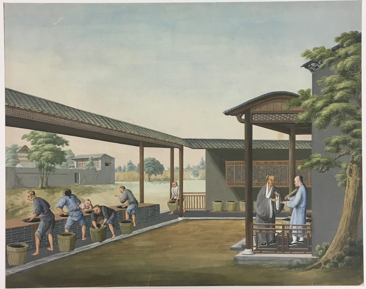 Hilado de tela, Preparación de las hojas de té, Preparación de la seda de Unknown artist
