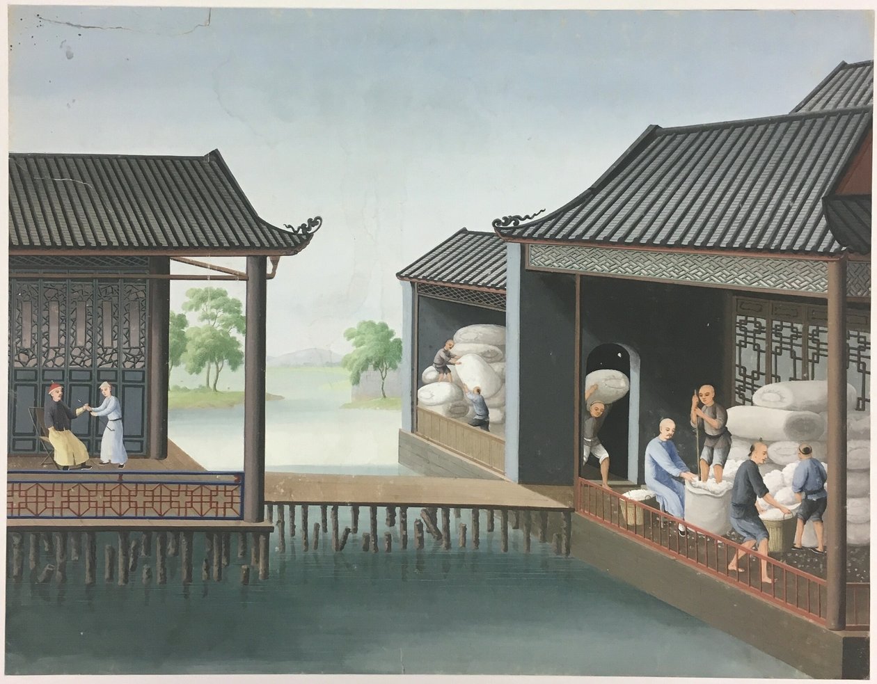 Hilado de tela, Preparación de las hojas de té, Preparación de la seda de Unknown artist