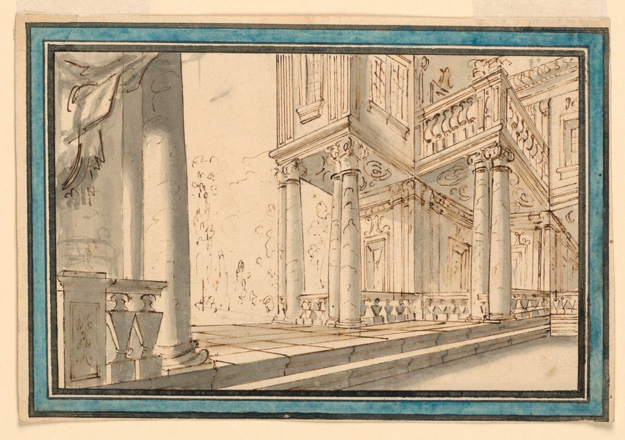 Diseño de escenario: Atrio de una villa de Unknown artist