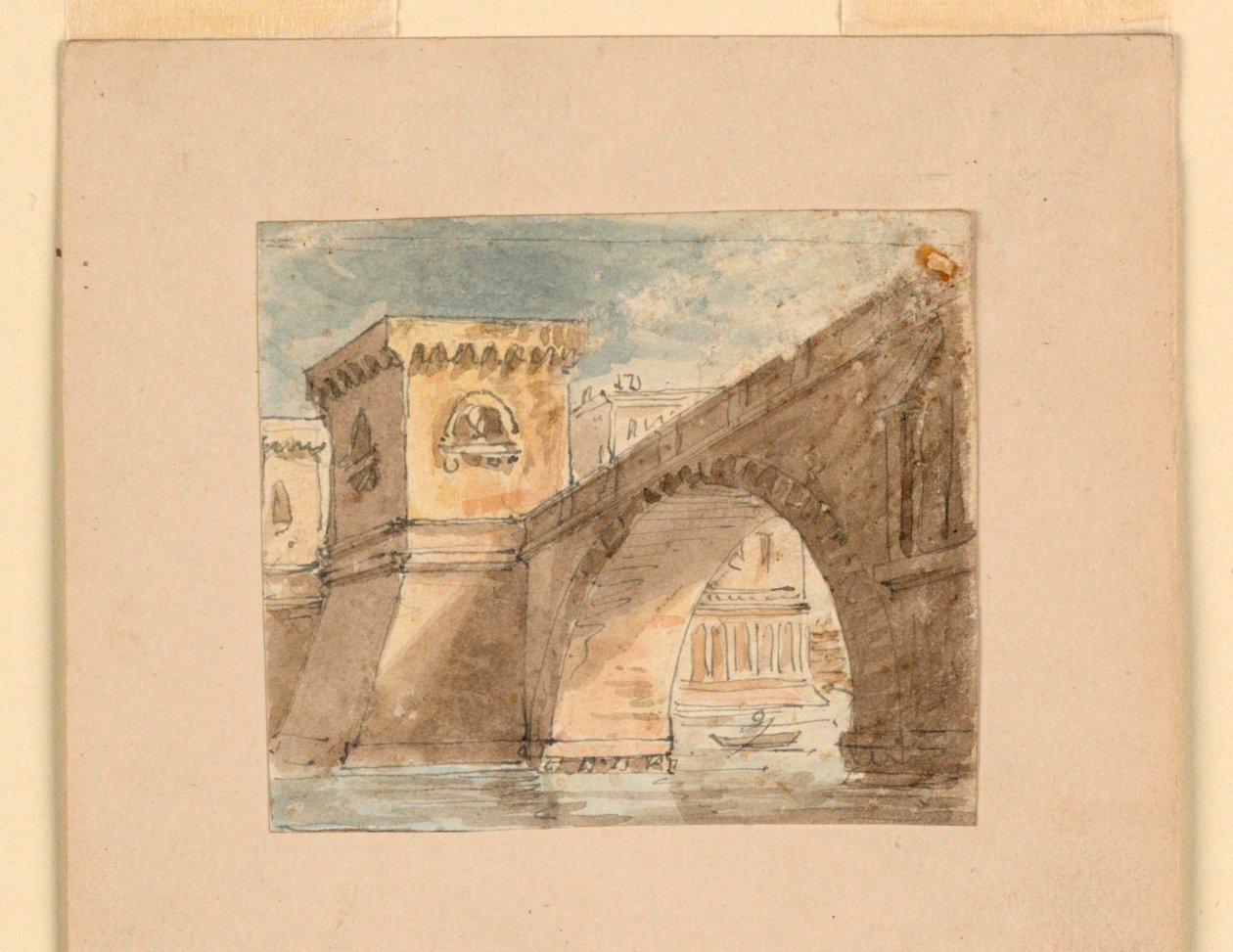 Diseño de escenario, puente sobre el agua de Unknown artist