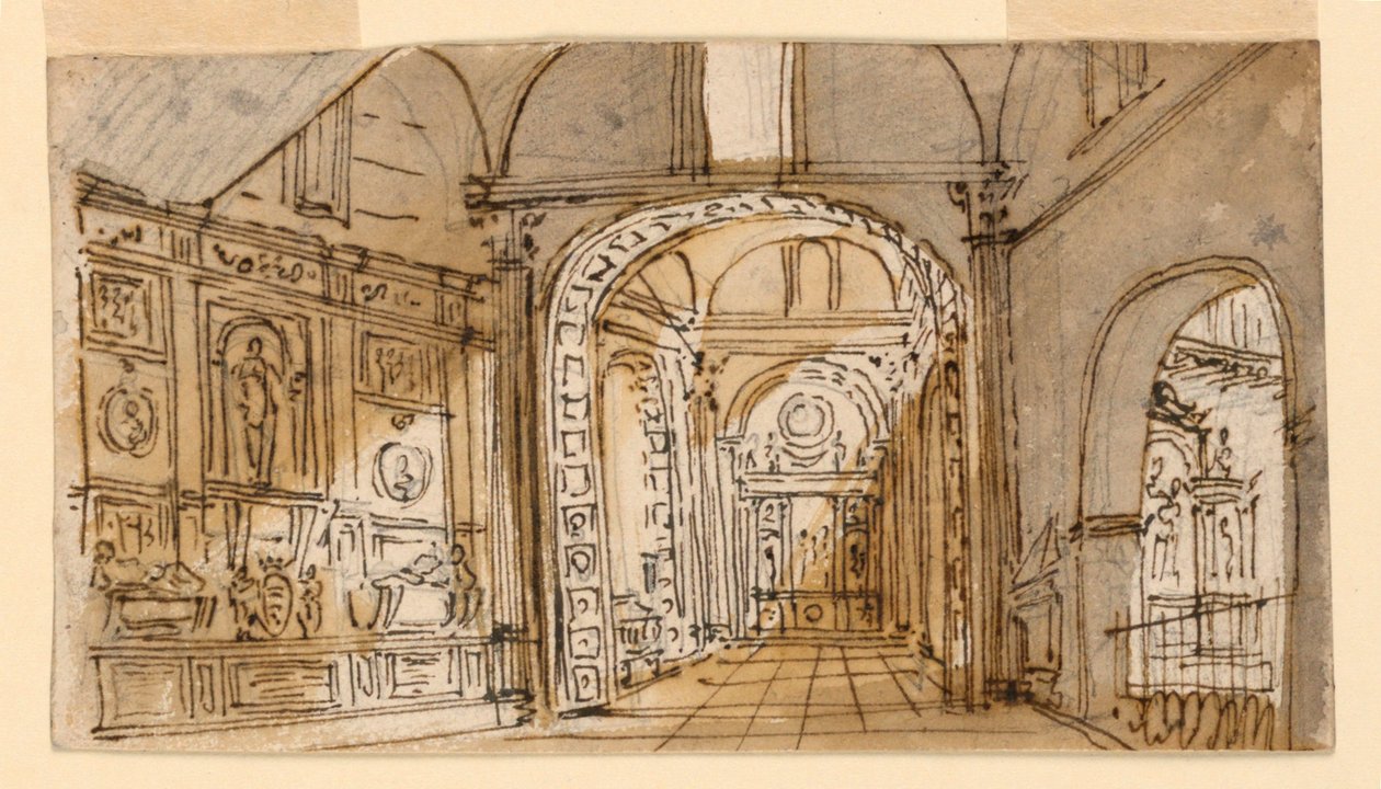 Diseño Escénico, Interior de una Iglesia de Unknown artist