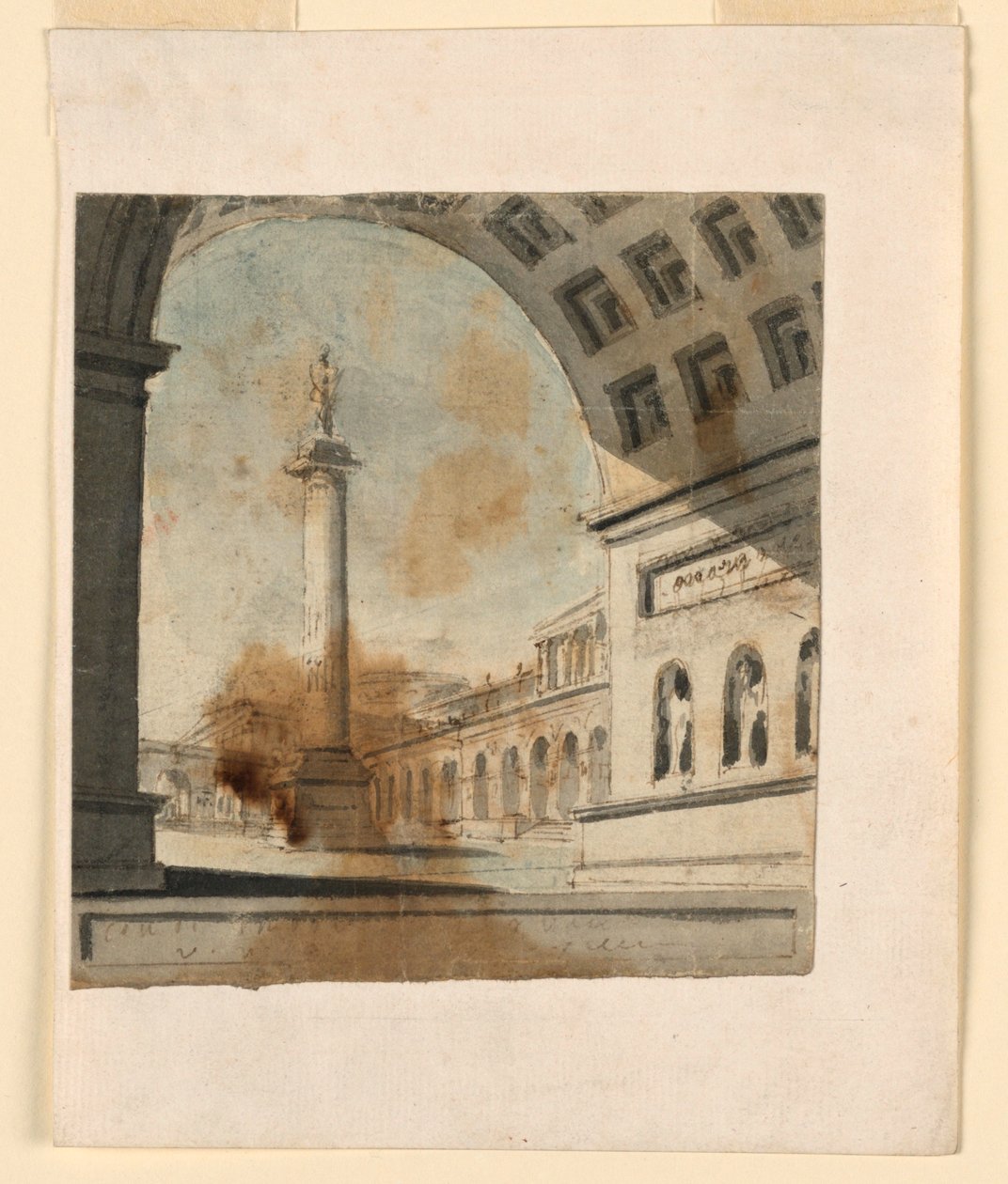 Diseño Escénico, Columna con Monumento en la Cima de Unknown artist