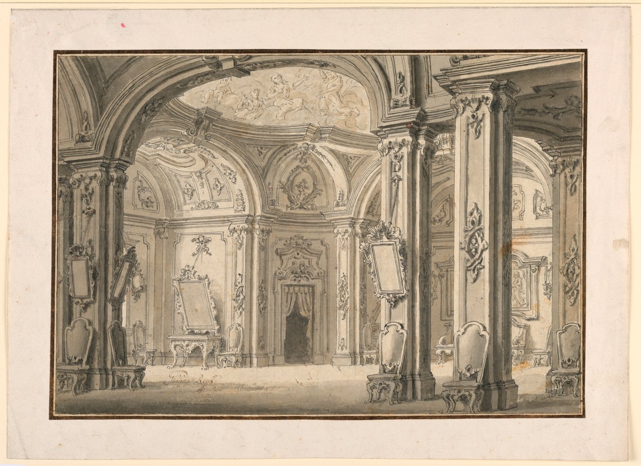 Diseño escénico: Galería en un palacio de Unknown artist