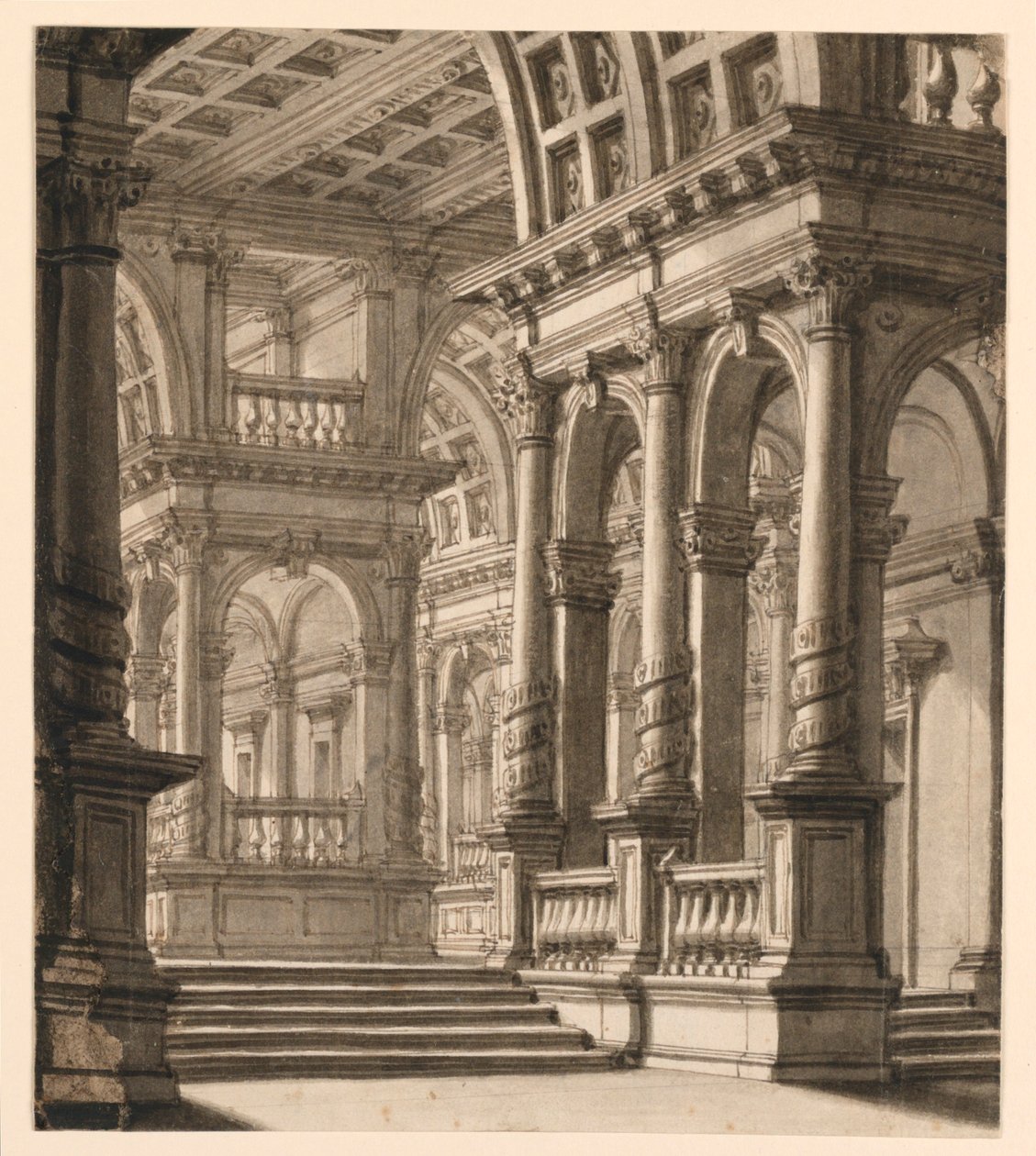 Diseño de escenario, interior de edificio de Unknown artist