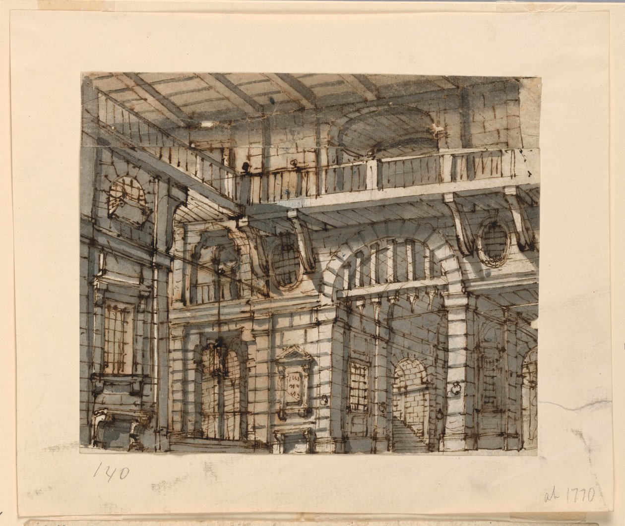 Diseño de escenario, interior del patio de la prisión de Unknown artist