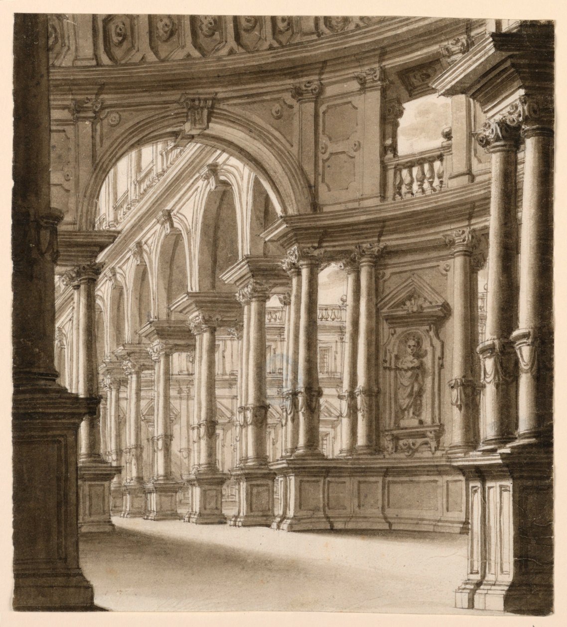 Diseño de escenario, Interior de pórtico renacentista de Unknown artist