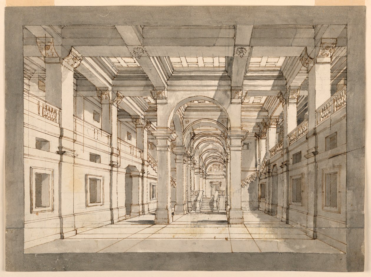 Diseño de escenario, interior de palacio de Unknown artist