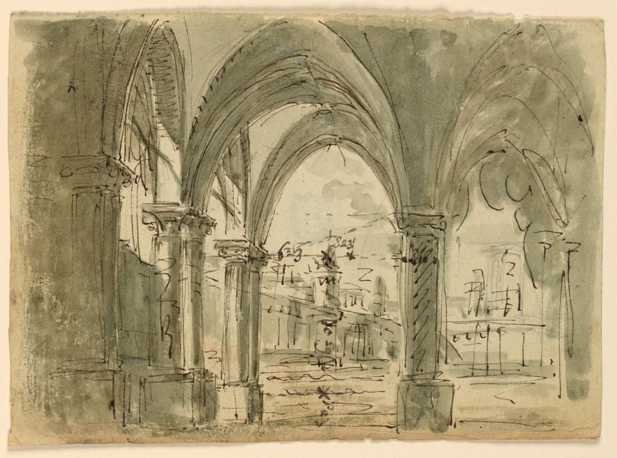 Diseño Escénico, Pórtico con Edificios de Unknown artist