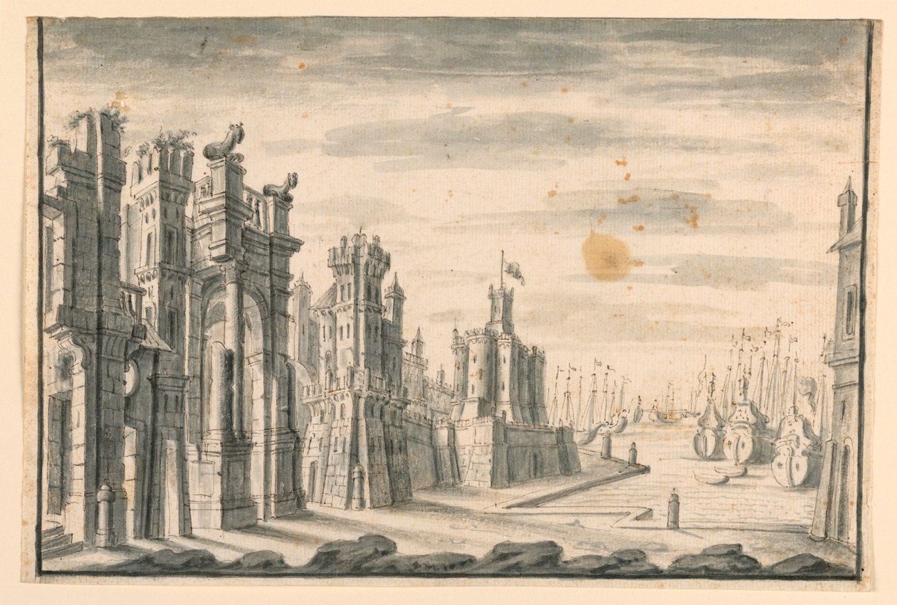 Diseño Escénico, Vista de la Ciudad y el Puerto de Unknown artist