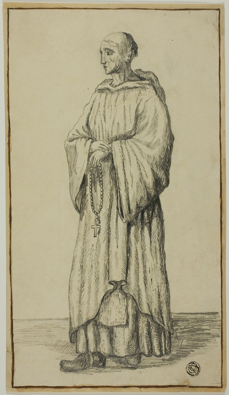 Monje de pie de Unknown artist