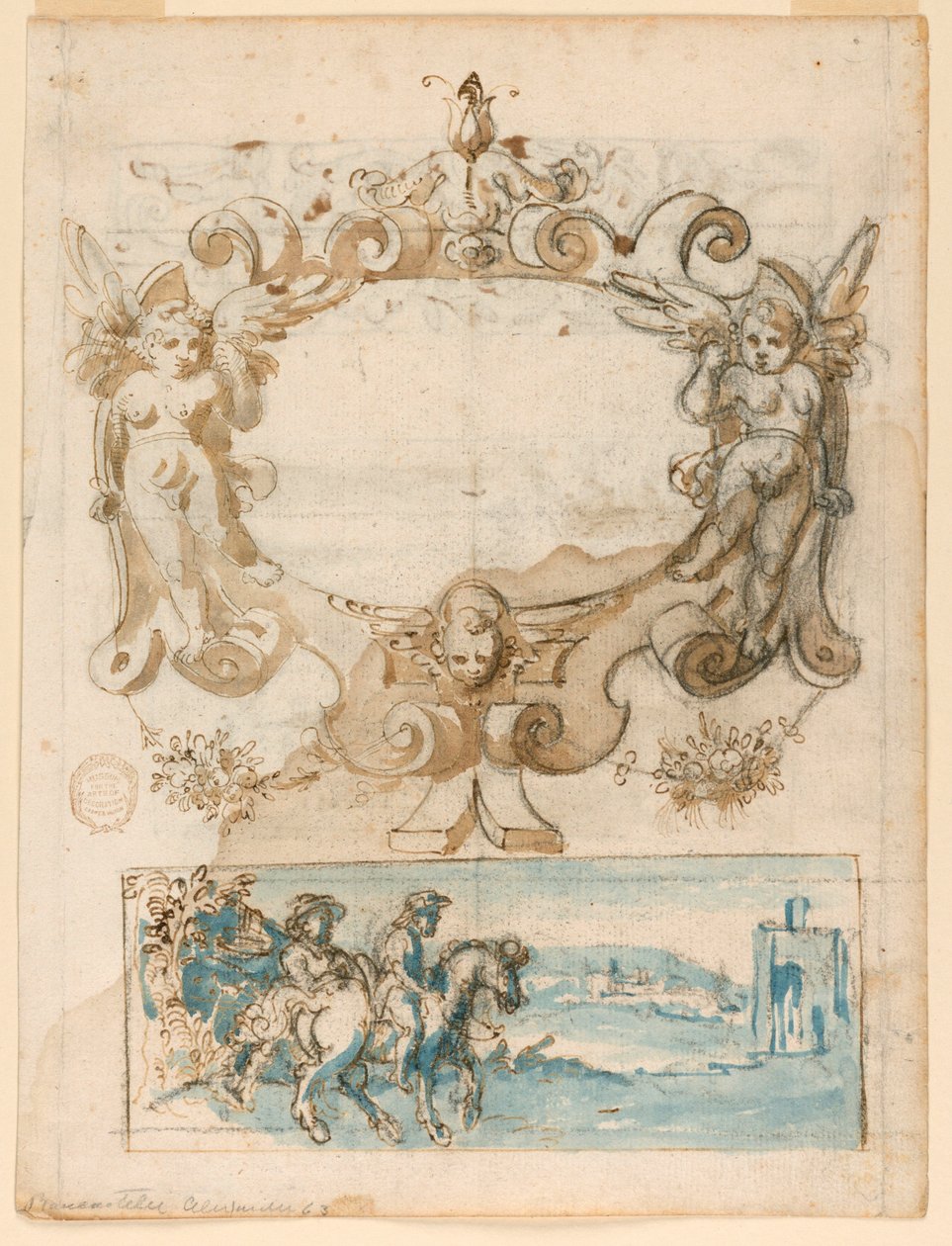 Diseño de correa y paisaje de Unknown artist