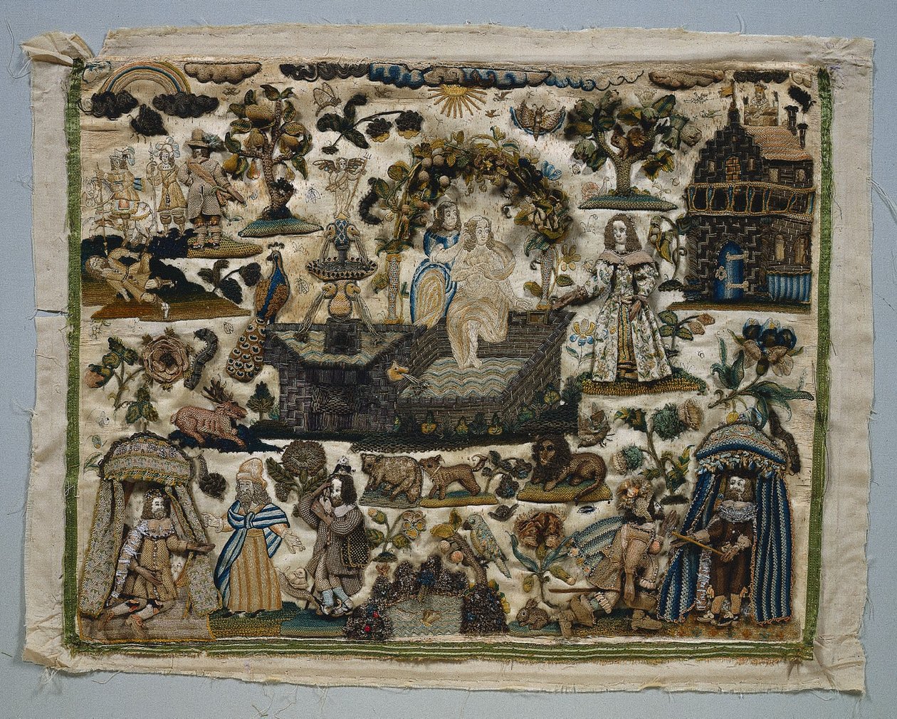 Stumpwork Panel: Story of David and Bathsheba de Unknown artist