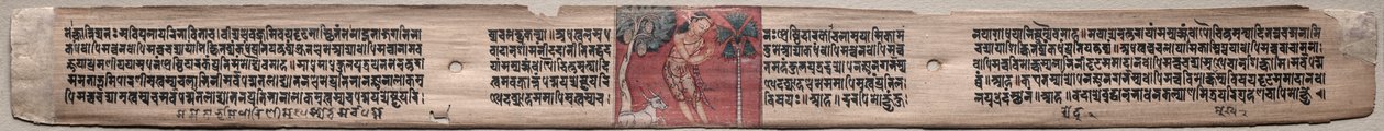 Sudhana y un Búfalo: Folio 115 (recto), del Gandavyuha-sutra (Escritura de la Suprema Arreglo) de Unknown artist