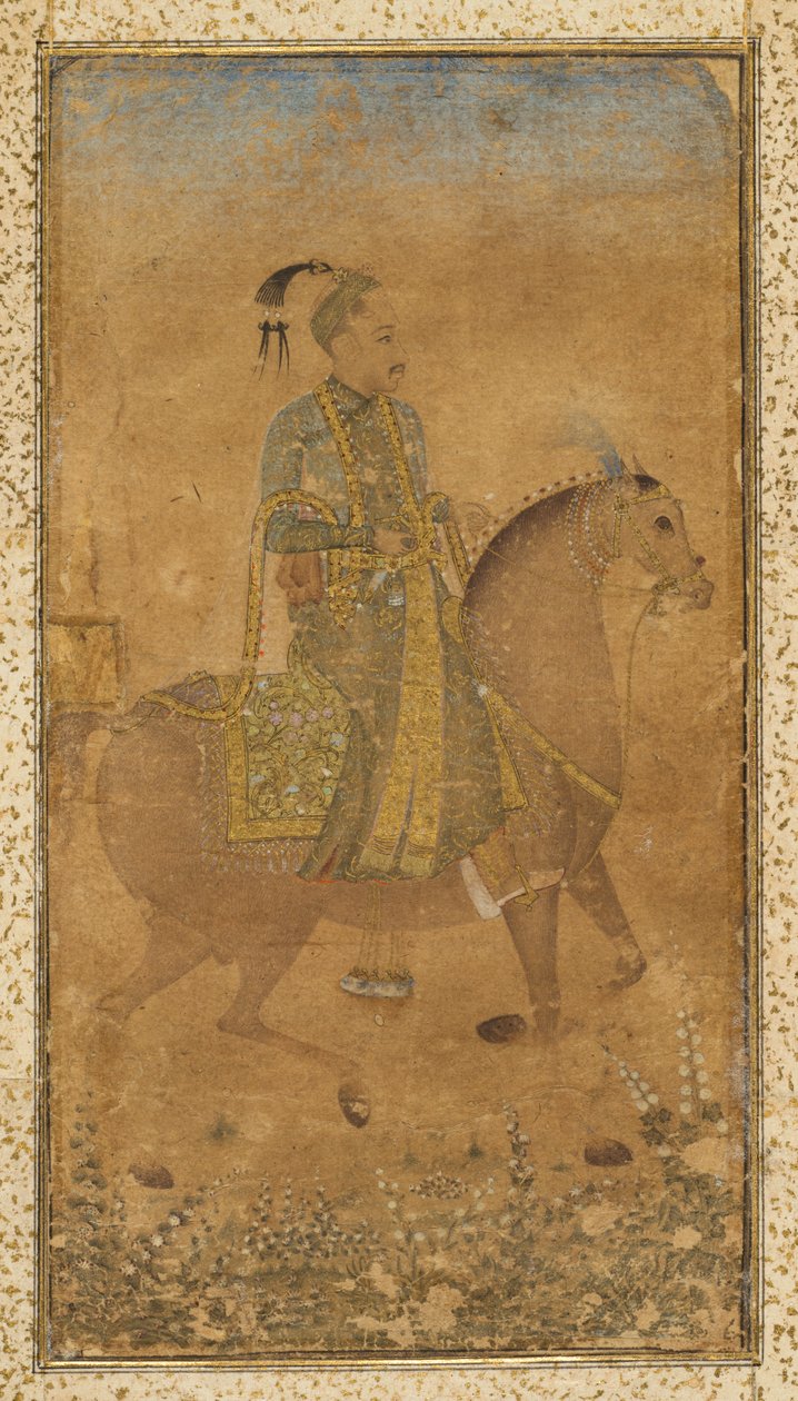 Sultán Abdullah Qutb Shah (1614-74) a caballo de Unknown artist