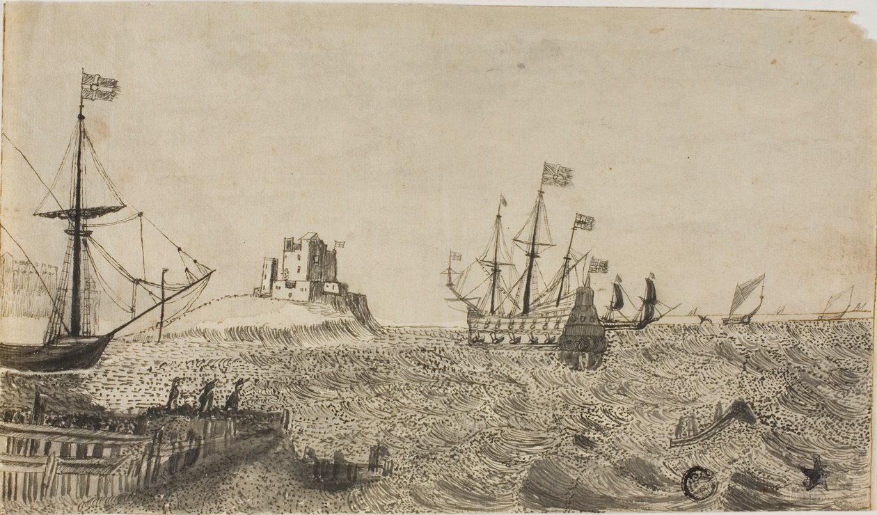 Barcos suecos frente a la costa de Unknown artist