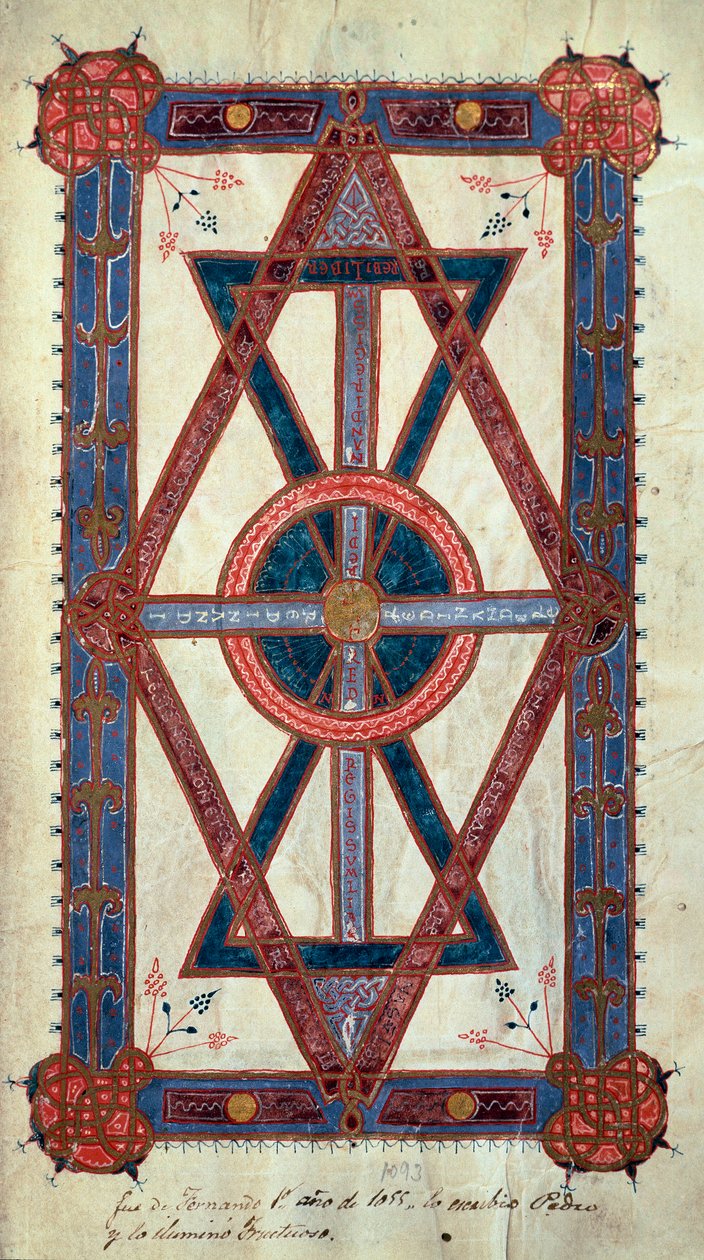 Representación simbólica de Cristo: “Ego sum Alpha et Omega, primus et novissimus” Página tomada del “Libro de Horas de Fernando I (Fernando I de León y Castilla) de Unknown artist