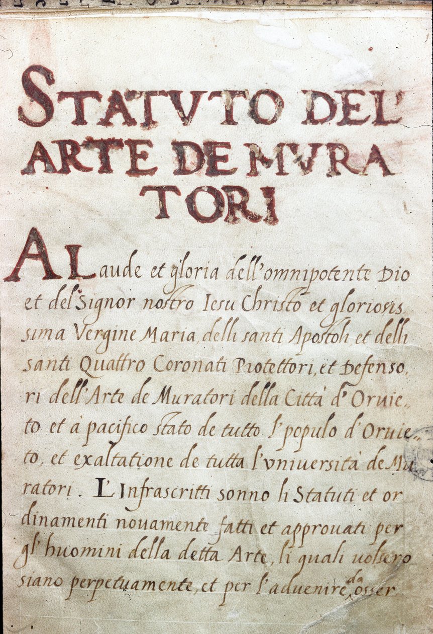 Mesa de las corporaciones, estado de los masones de la ciudad de Orvieto, Italia de Unknown artist