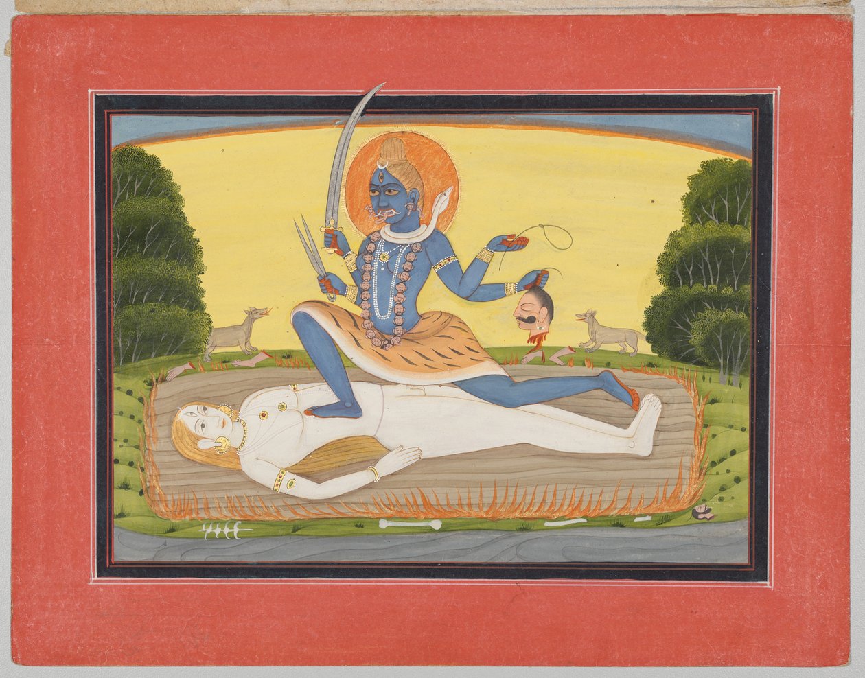 Tantric Devi on Shiva, de una serie de Mandi Devi de Unknown artist