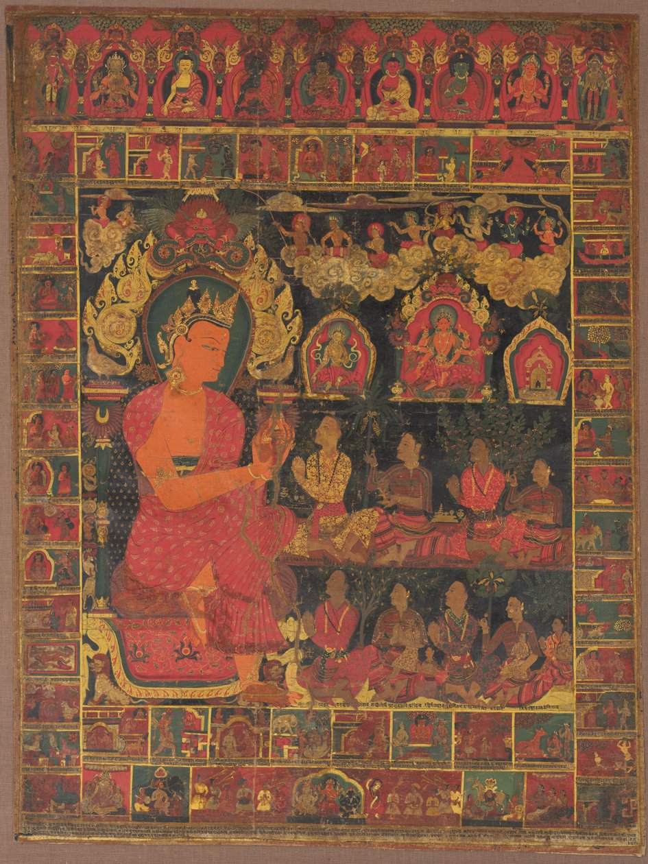Thangka with Bejeweled Buddha Preaching de Unknown artist
