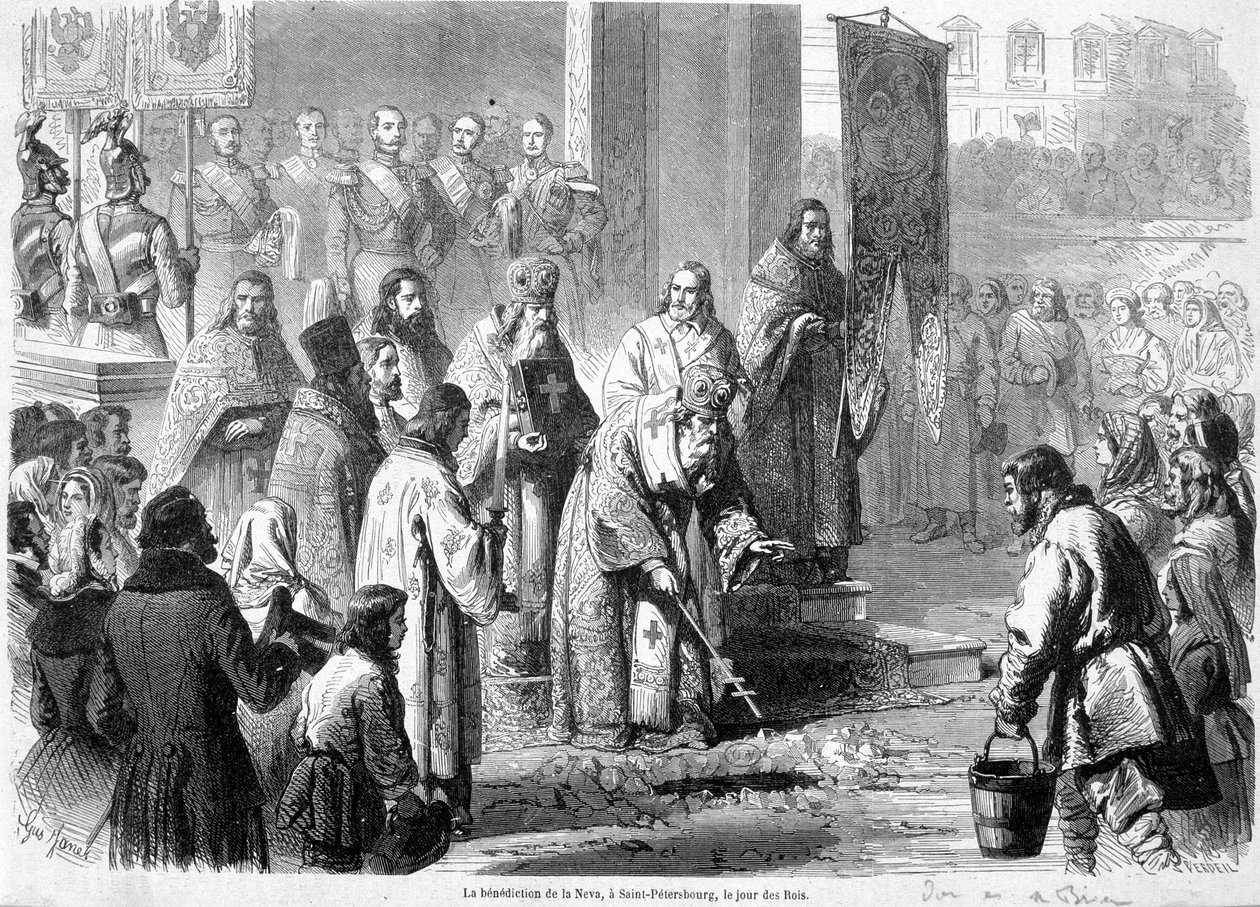 La bendición del Neva, Rusia, en el Día de los Reyes de Unknown artist