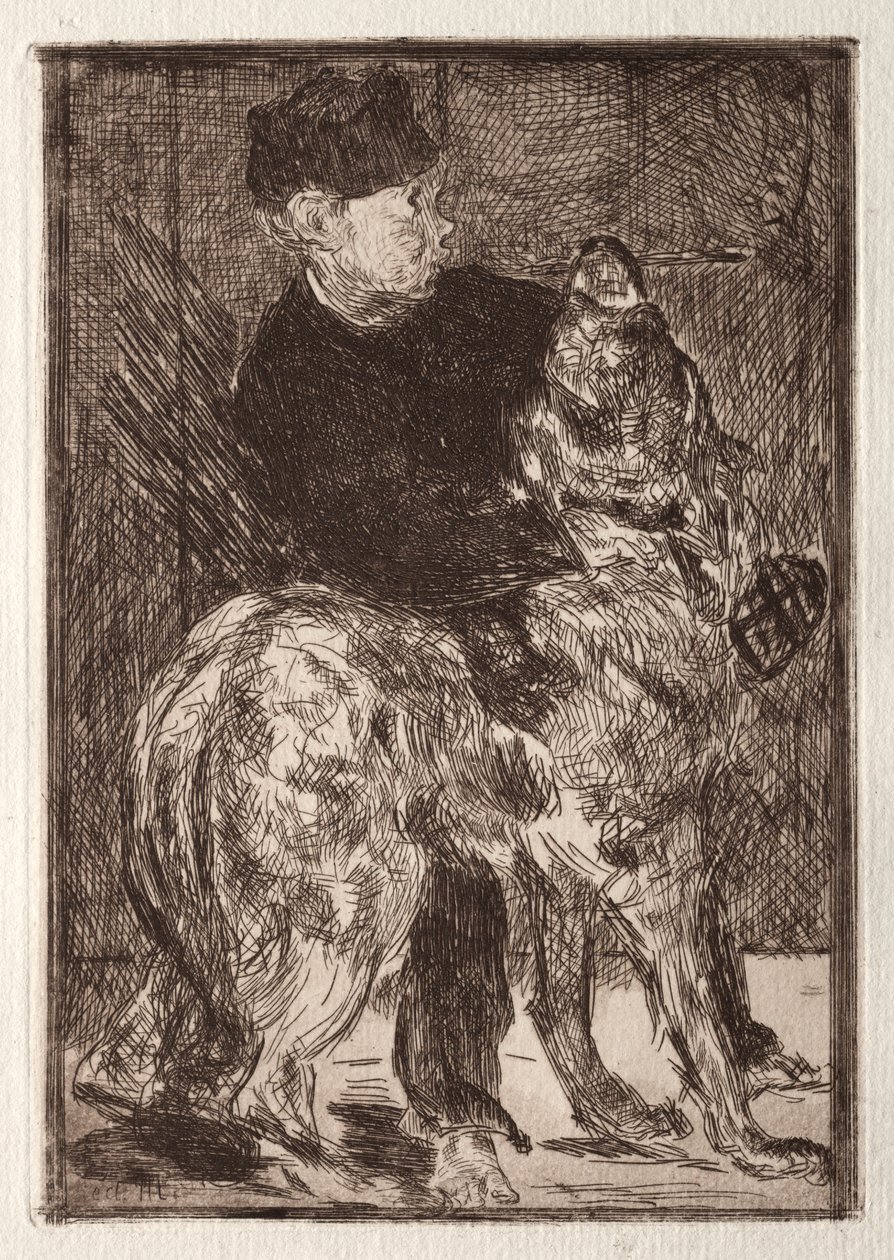 El niño con un perro de Unknown artist