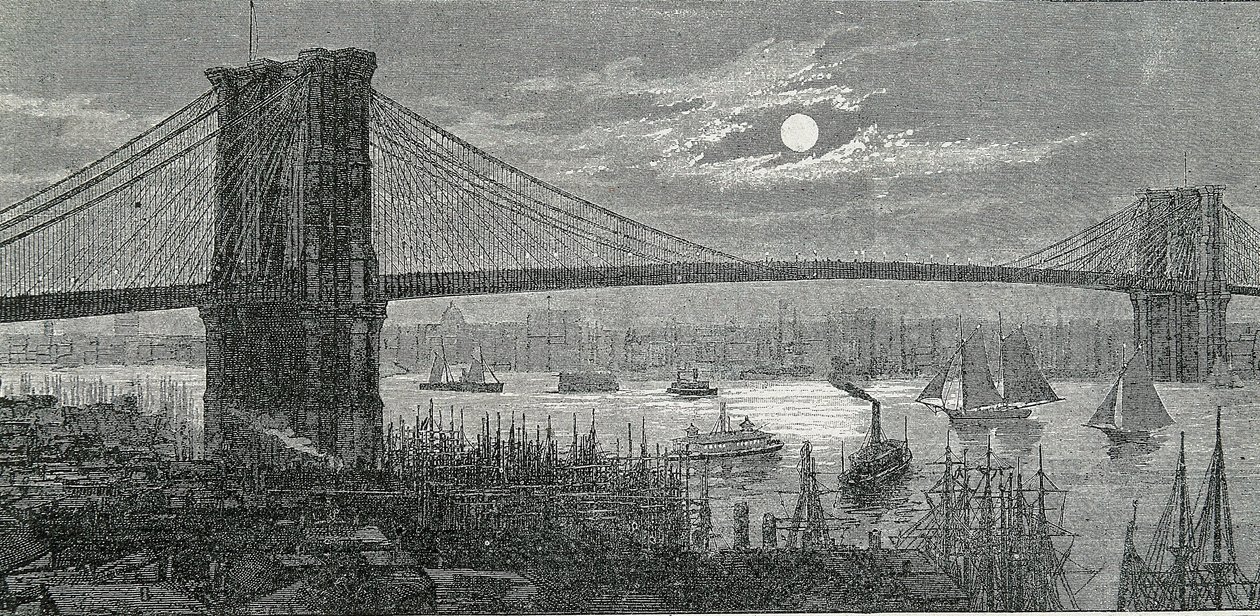 El Puente de Brooklyn, Nueva York de Unknown artist