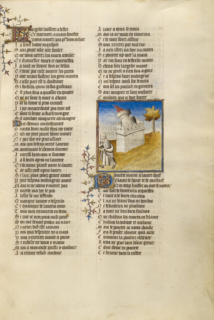 El castillo de la generosidad se derrumba en el camino ante la personificación de la pobreza de Unknown artist