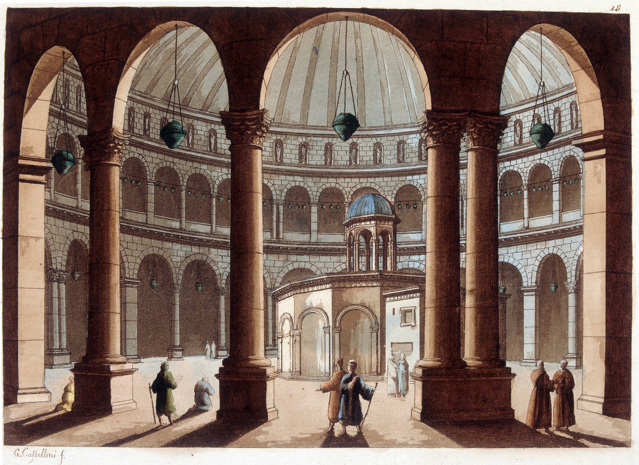 La Iglesia del Santo Sepulcro, Palestina. En “El traje antiguo y moderno” de Unknown artist