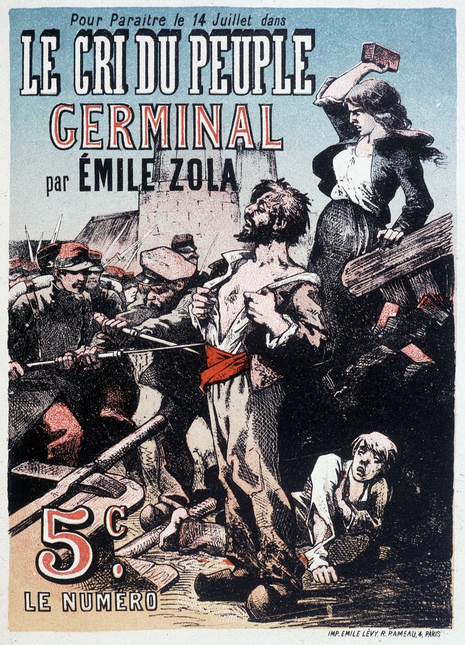 El grito del pueblo de Germinal por Emile Zola, circa 1890 de Unknown artist