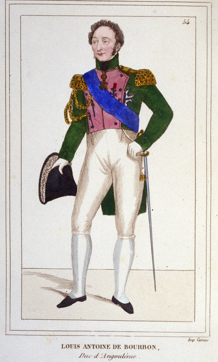 El Duque de Angulema Luis Antonio de Artois (1775-1844), último delfín de Francia. Grabado de 1830 de Unknown artist