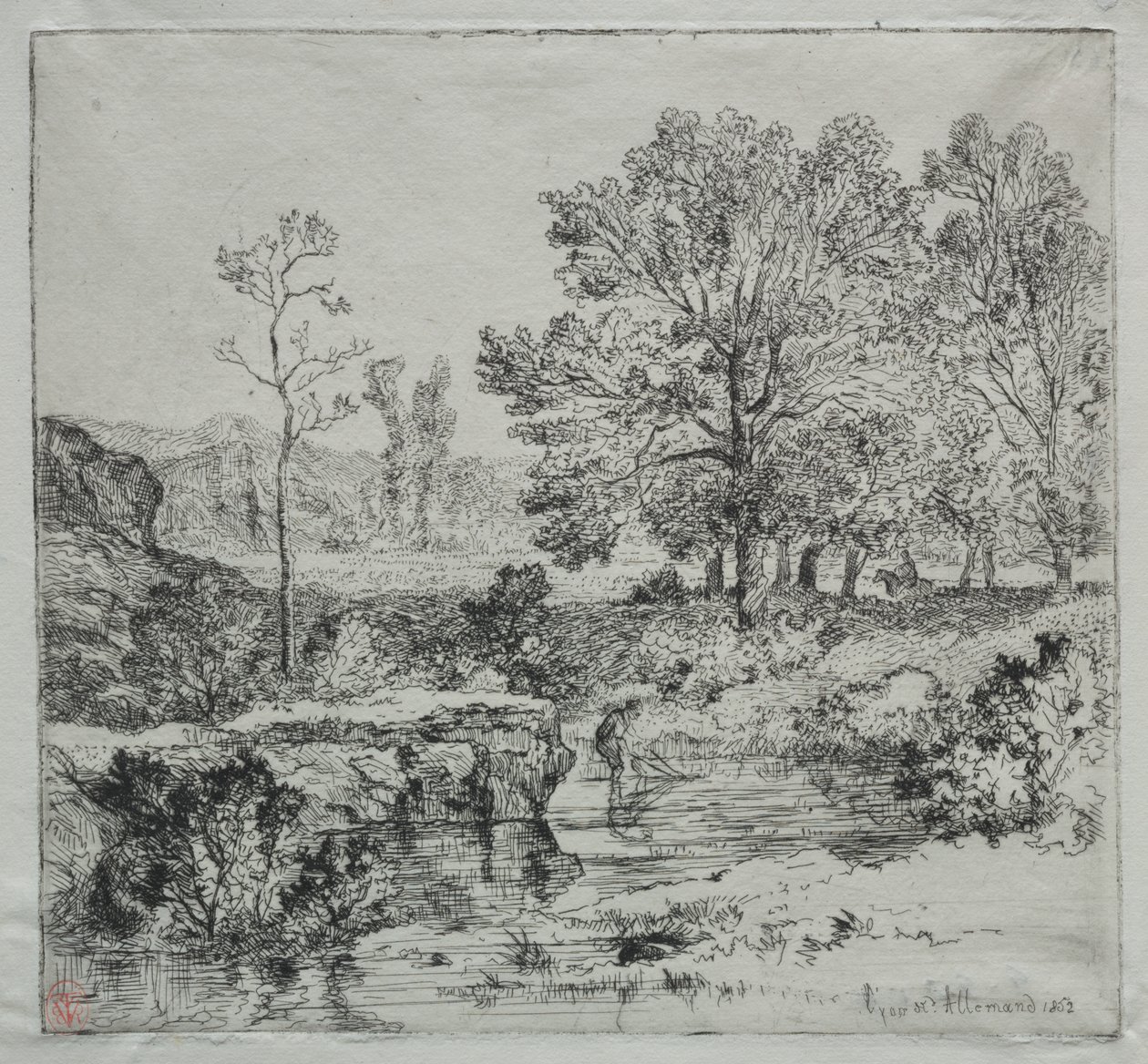 El borde del bosque. El pescador de camarones de Unknown artist