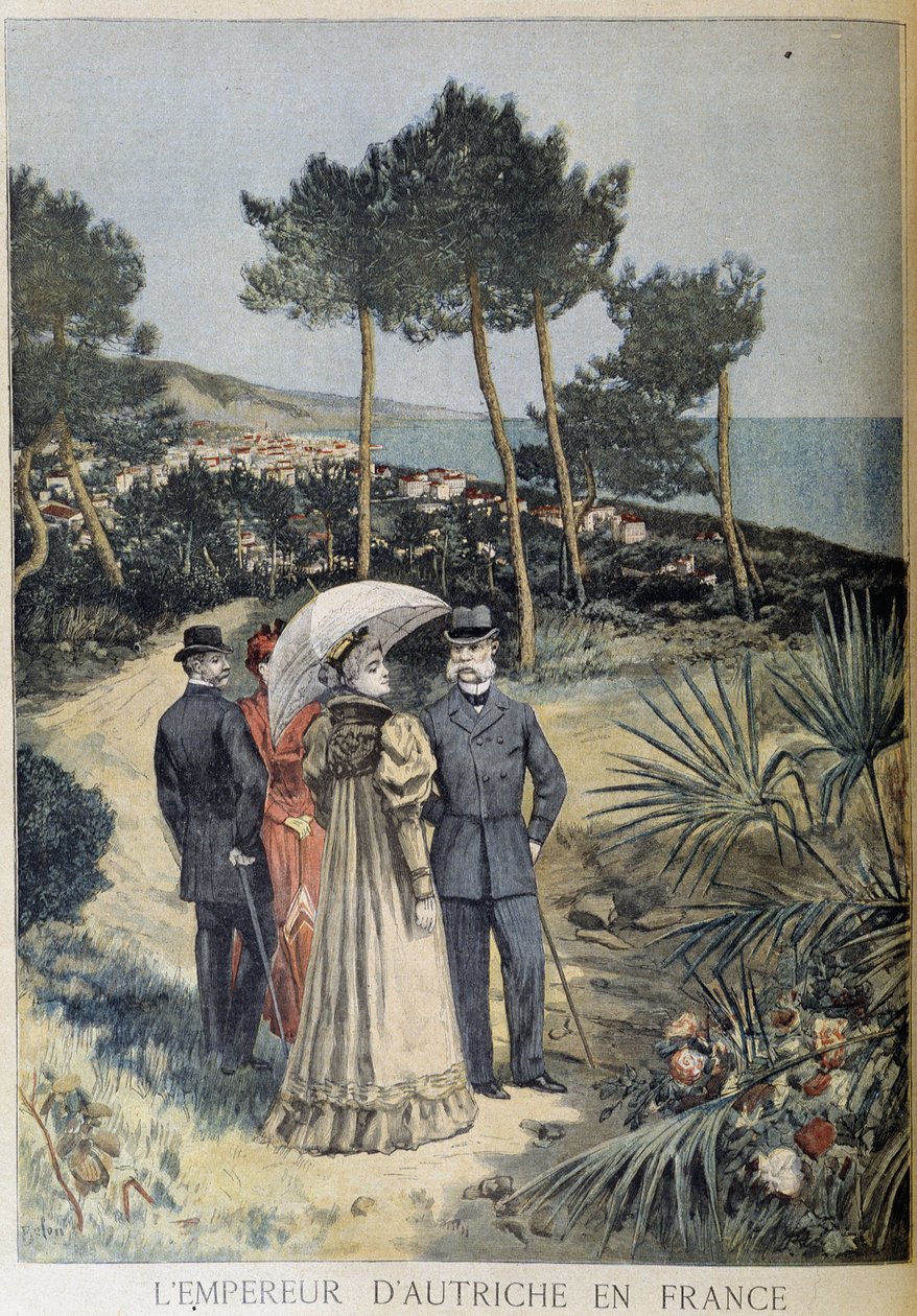 El Emperador de Austria en Francia (Visita de la pareja imperial Francisco José y Elisabeth de Austria (Sissi) en la Riviera Francesa) - en Le Petite Journal del 19/03/1894 de Unknown artist