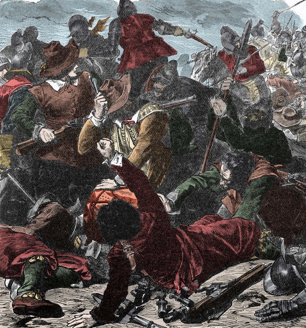Los franceses toman Milán - El sitio de Milán 1499 - Grabado coloreado de Unknown artist