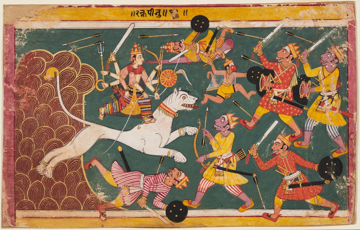 La Diosa Aniquila al Demonio Raktabija, de un Devi-Mahatmya de Unknown artist