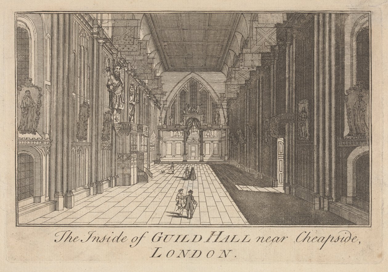 Interior del Guild Hall, cerca de Cheapside, Londres de Unknown artist