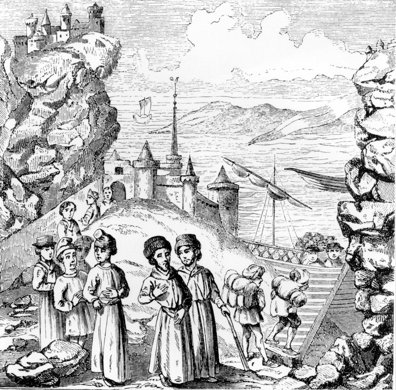 Los judíos expulsados de España. Reproducción de un grabado de principios del siglo XVII de Unknown artist