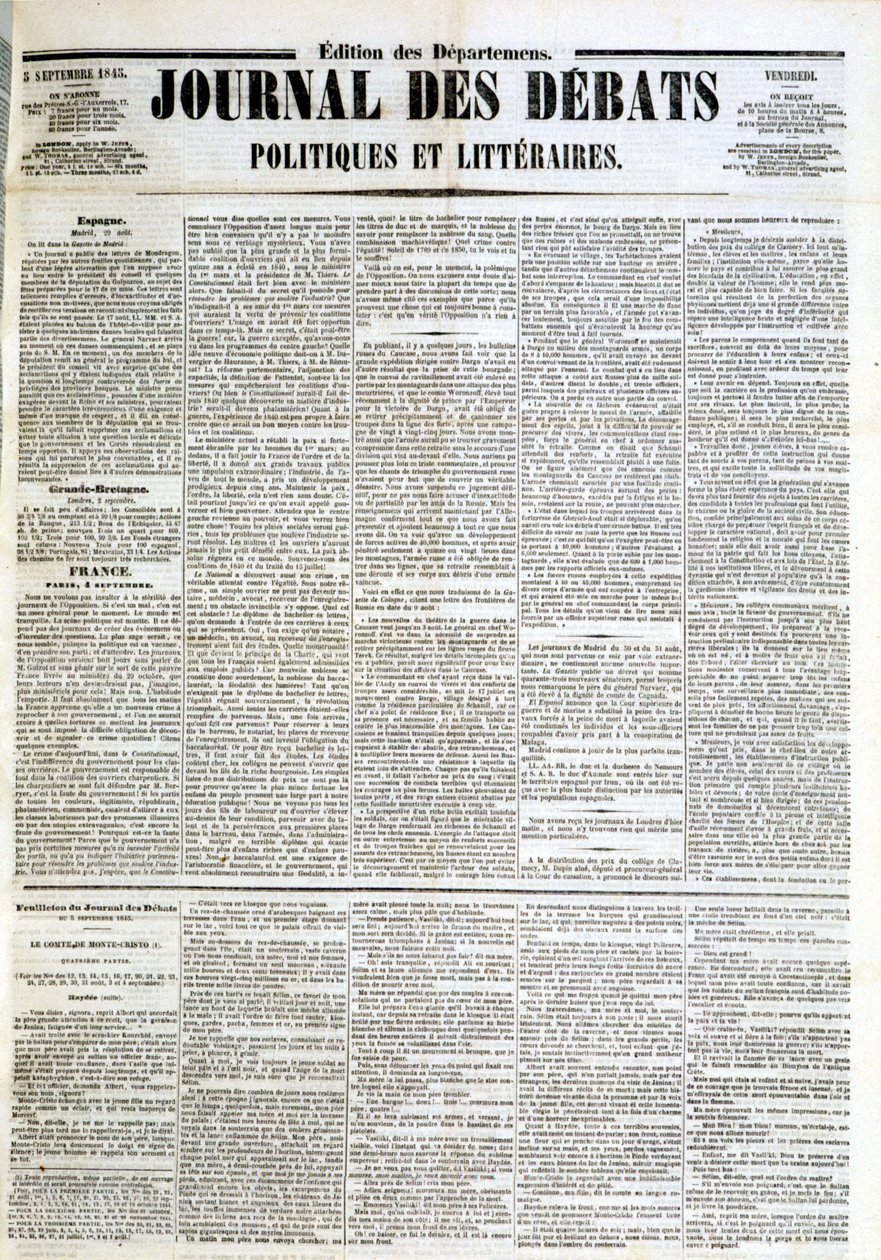 El Diario de Debates del 05/09/1845 de Unknown artist