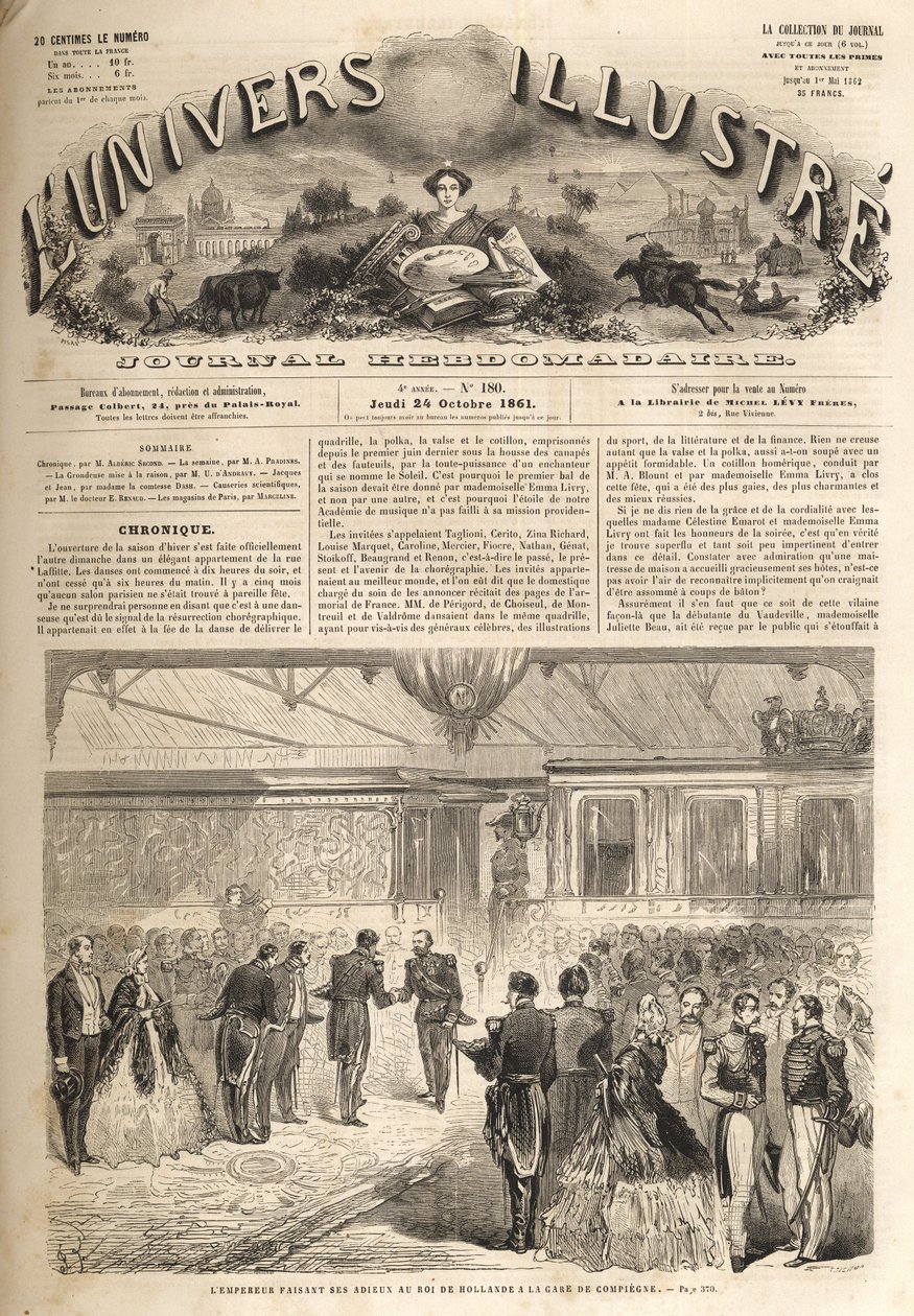 La visita del rey de Holanda a Compiègne 1861 - Guillermo III (1772-1849) de Unknown artist