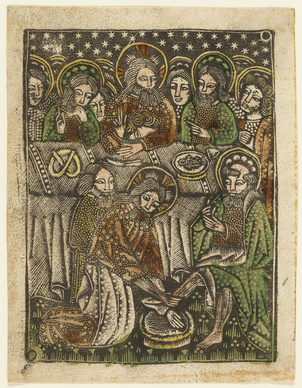 La última cena y Cristo lavando los pies de los apóstoles de Unknown artist