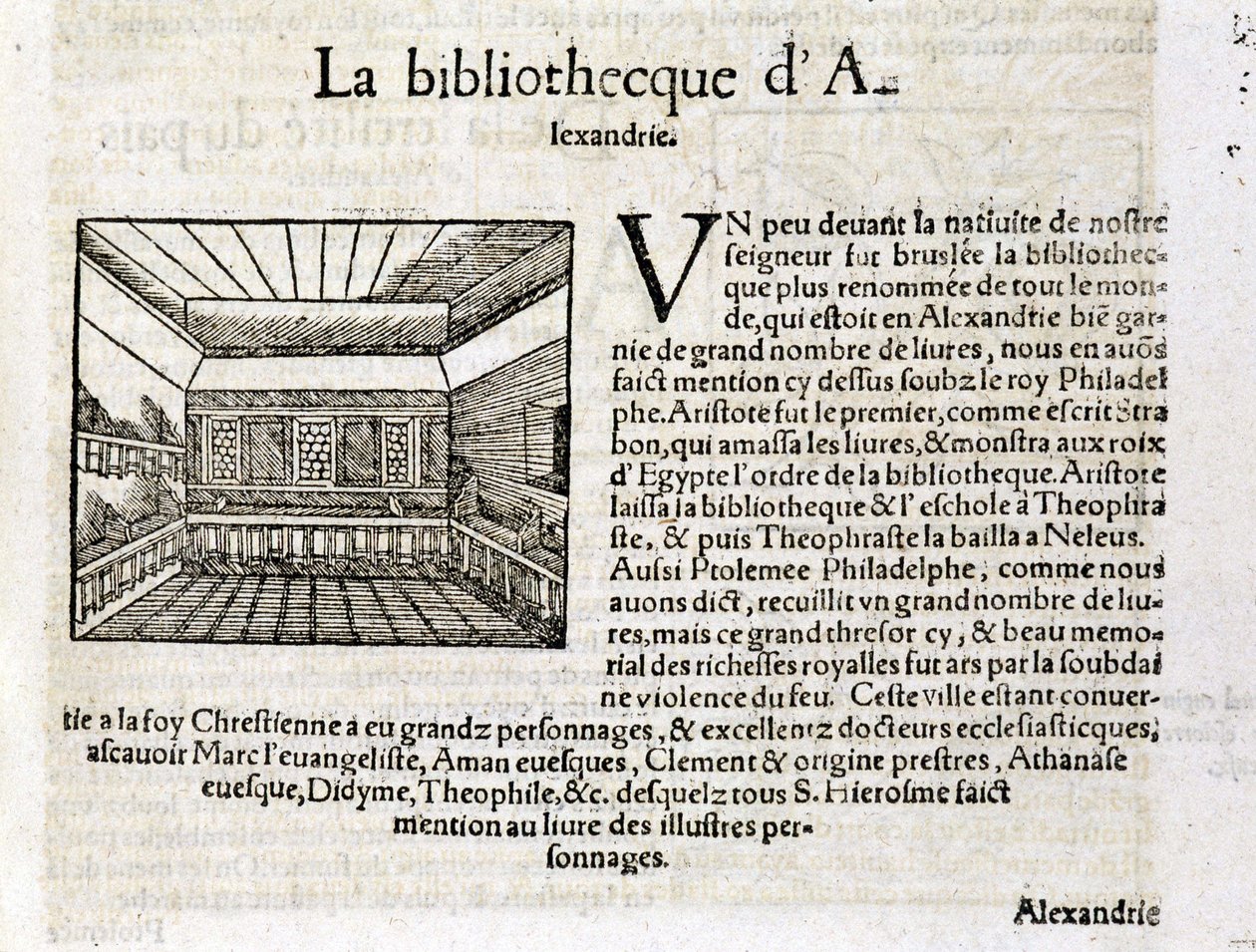 La Biblioteca de Alejandría - en “Cosmografía Universal” de Unknown artist