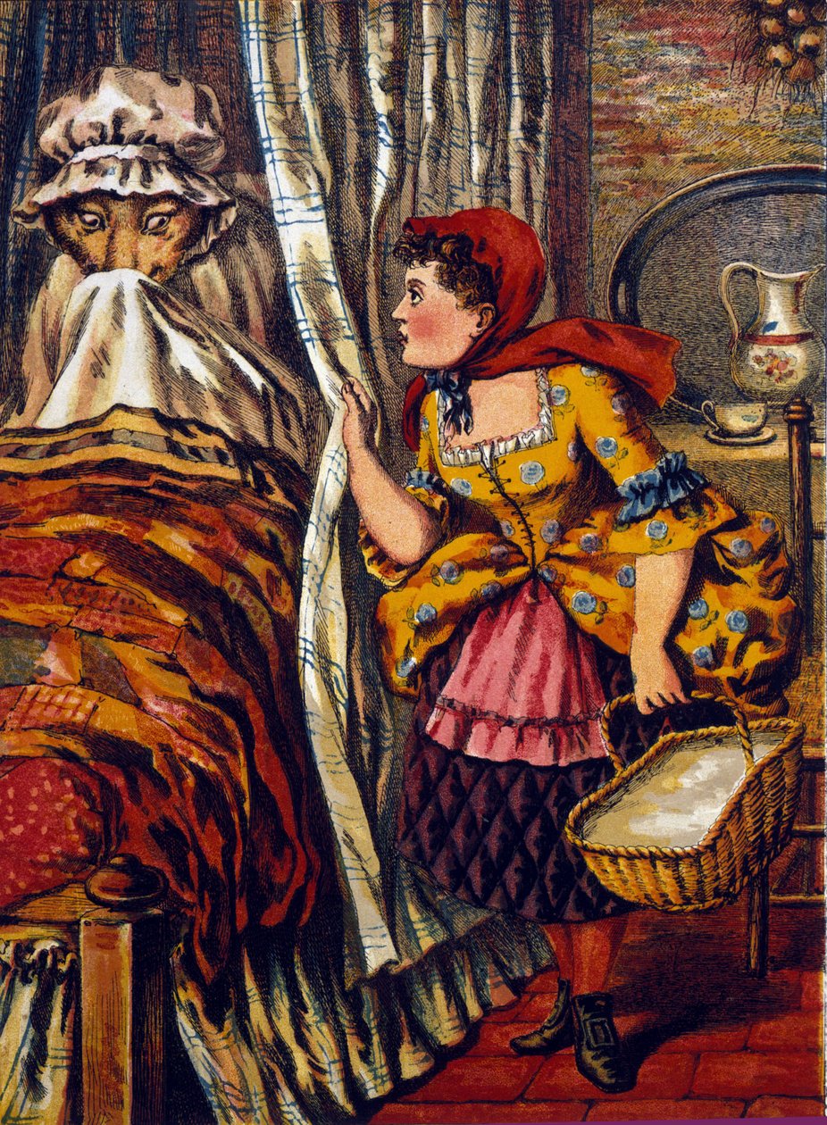Caperucita Roja. Cuento de Charles Perrault (1697). Ilustración anónima de Unknown artist