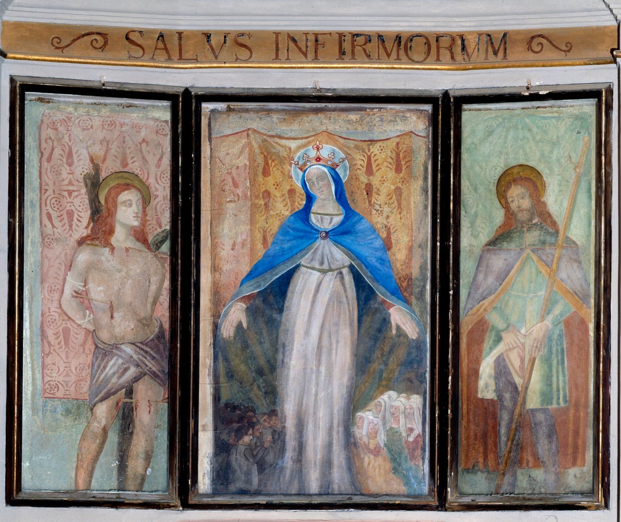 La Madonna, San Sebastián y San Roque de Unknown artist