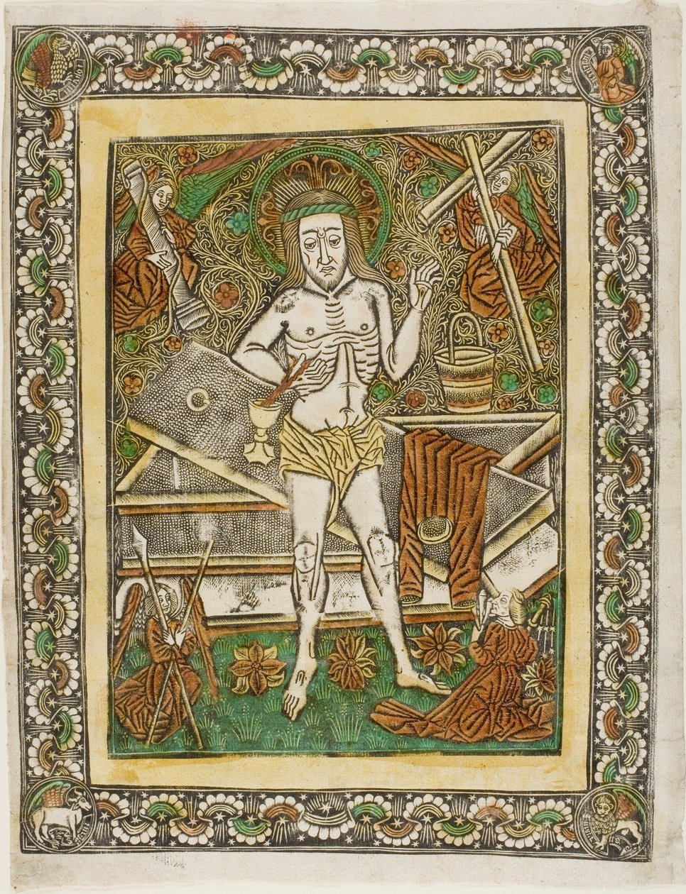 El Varón de Dolores con cuatro ángeles de Unknown artist
