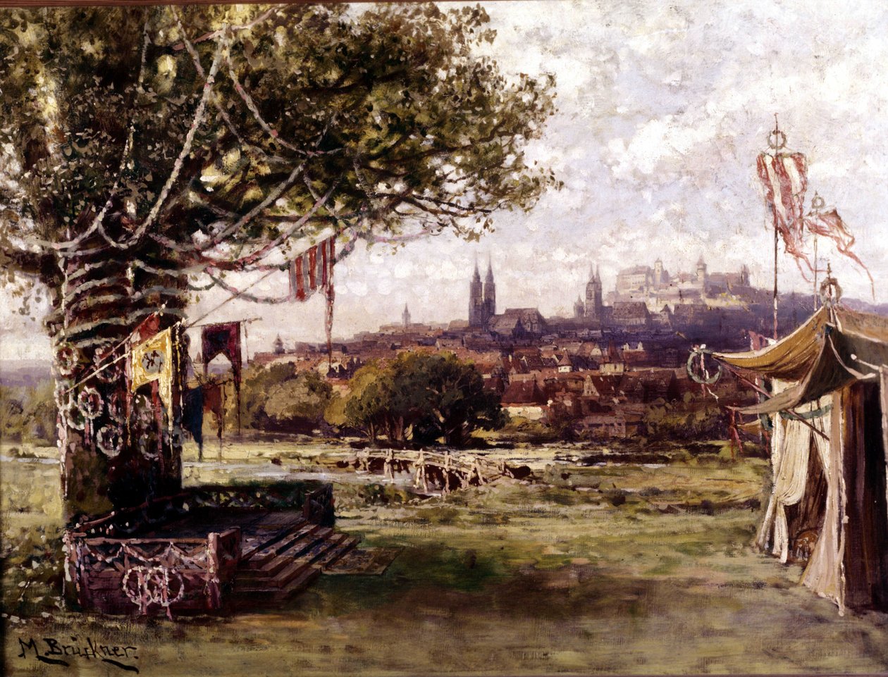 Los maestros cantores de Núremberg (Die Meistersinger von Nürnberg), ópera creada por Richard Wagner: escenografía de Bruckner. Museo Wagner Bayreuth. de Unknown artist
