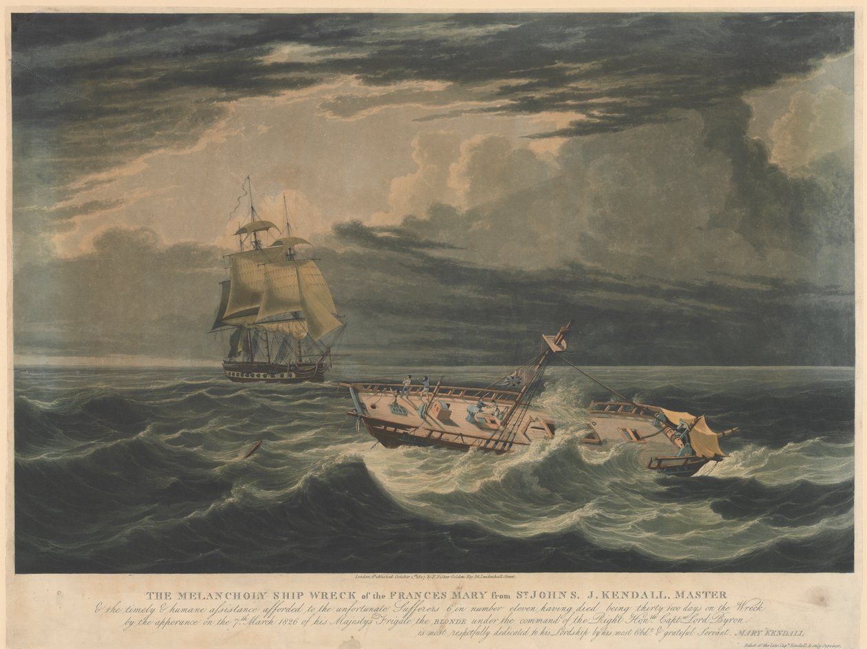 El Melancólico Naufragio del Frances Mary de St Johns... la aparición el 7 de marzo de 1826 de la Fragata de Su Majestad la Rubia... de Unknown artist