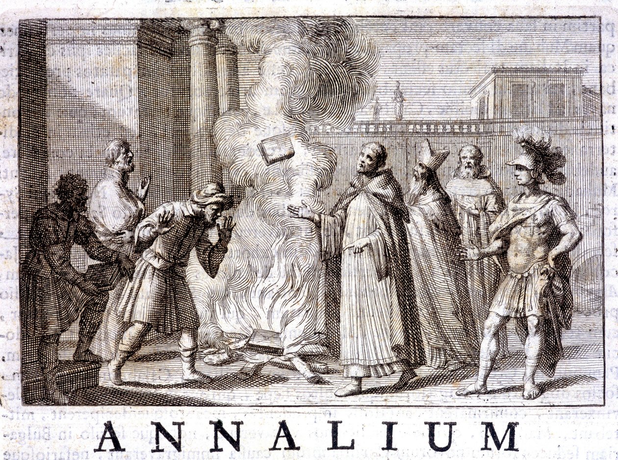 El Milagro del Fuego de Santa Dominica en “Anales de la Orden de Predicadores” por Thomas-Marie Mamachi, Roma de Unknown artist