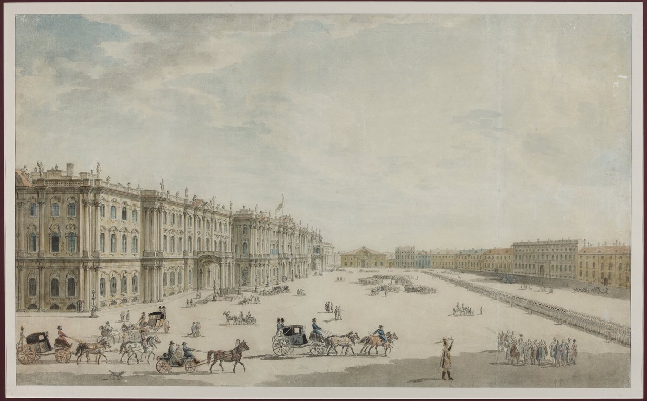 La Plaza del Palacio en San Petersburgo de Unknown artist