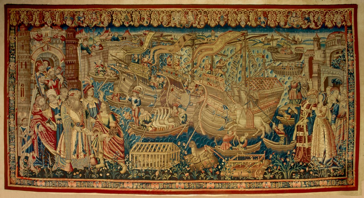 El navegante portugués Vasco de Gama (1459-1524) llegó a Calicut (Kozhikode) en India en 1498 de Unknown artist